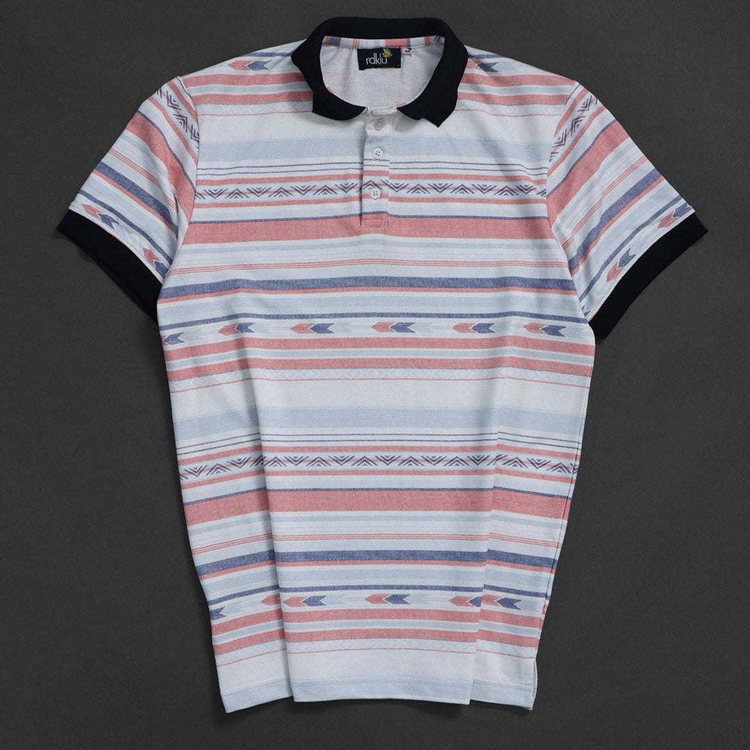 Boho Stripes * Mens Polo Tee#12