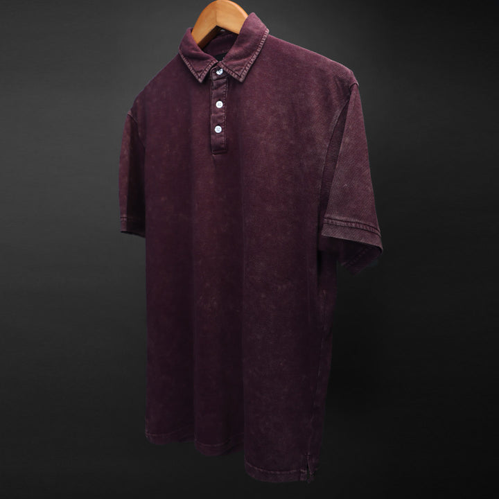 AUBURN * Acid Wash Polo Tee #37