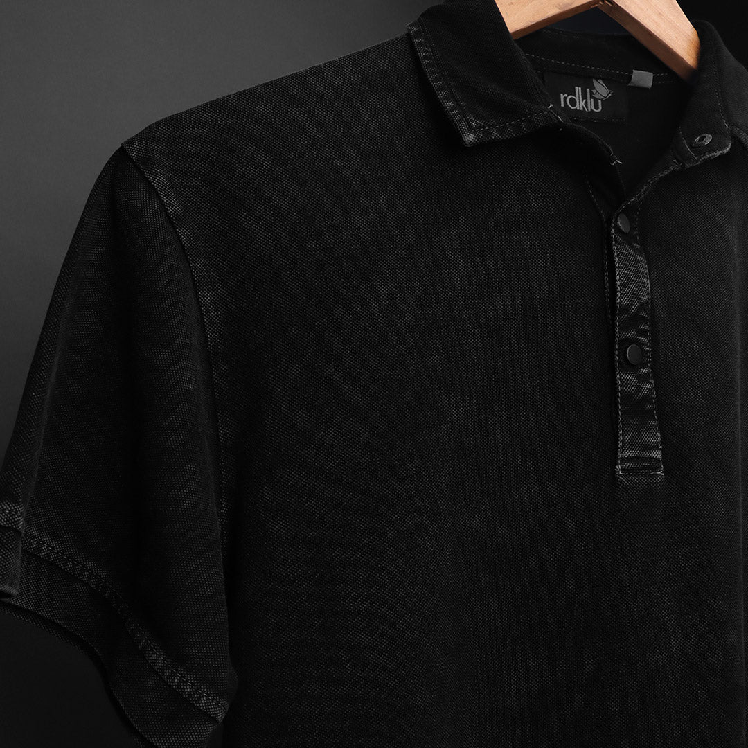 ASHEN DUSK * Acid Wash Polo Tee #9