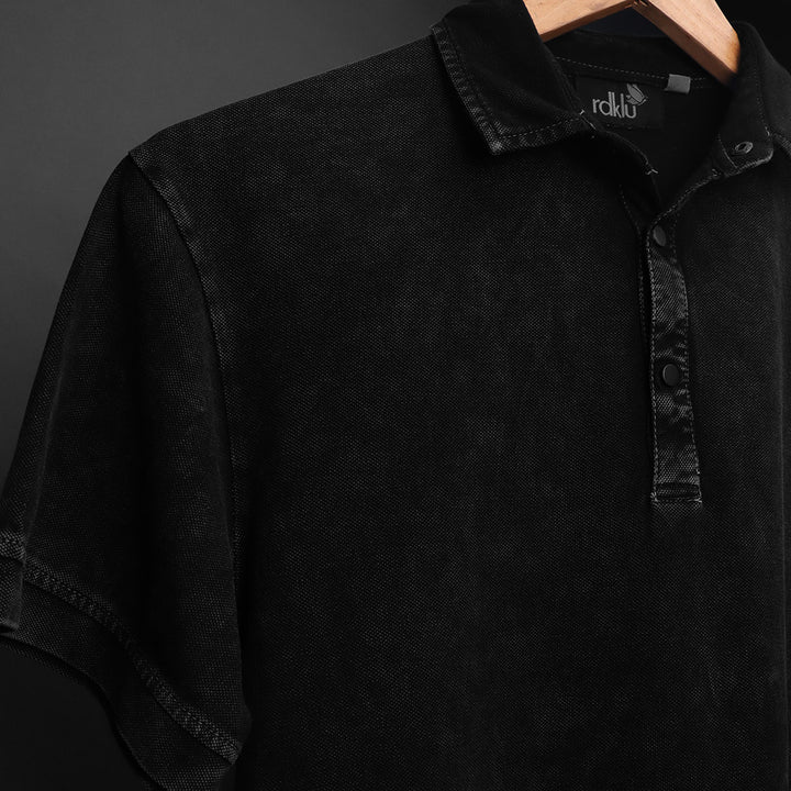 ASHEN DUSK * Acid Wash Polo Tee #9