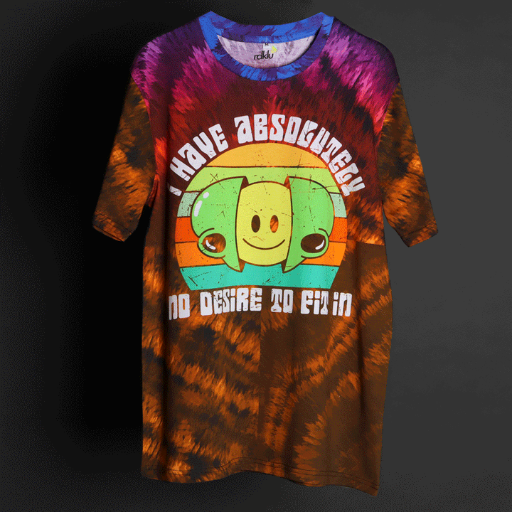 Men Tie And Dyed - I'm O.K - RDKLU - Digitally Printed Tie & Dye Tee#36