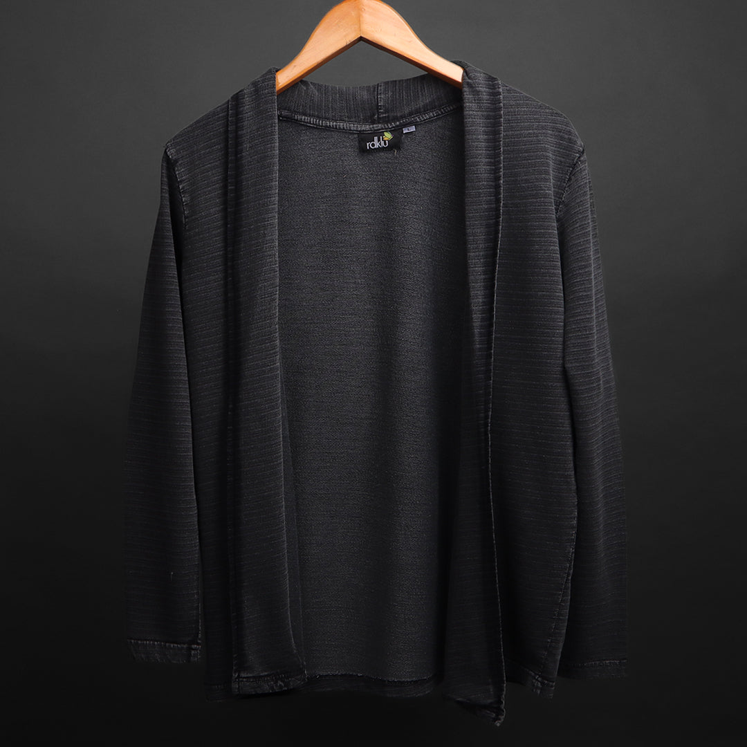 Men Black Cotton Shrug For Man OBSIDIAN ACID WASH UNISEX