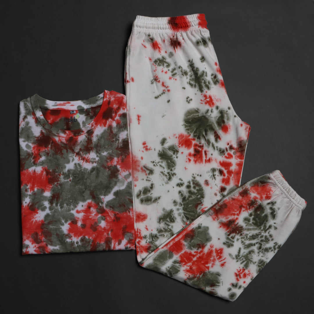 Men's Tie Dye Co-Ord Tee Jogger Set#12 - Main Image