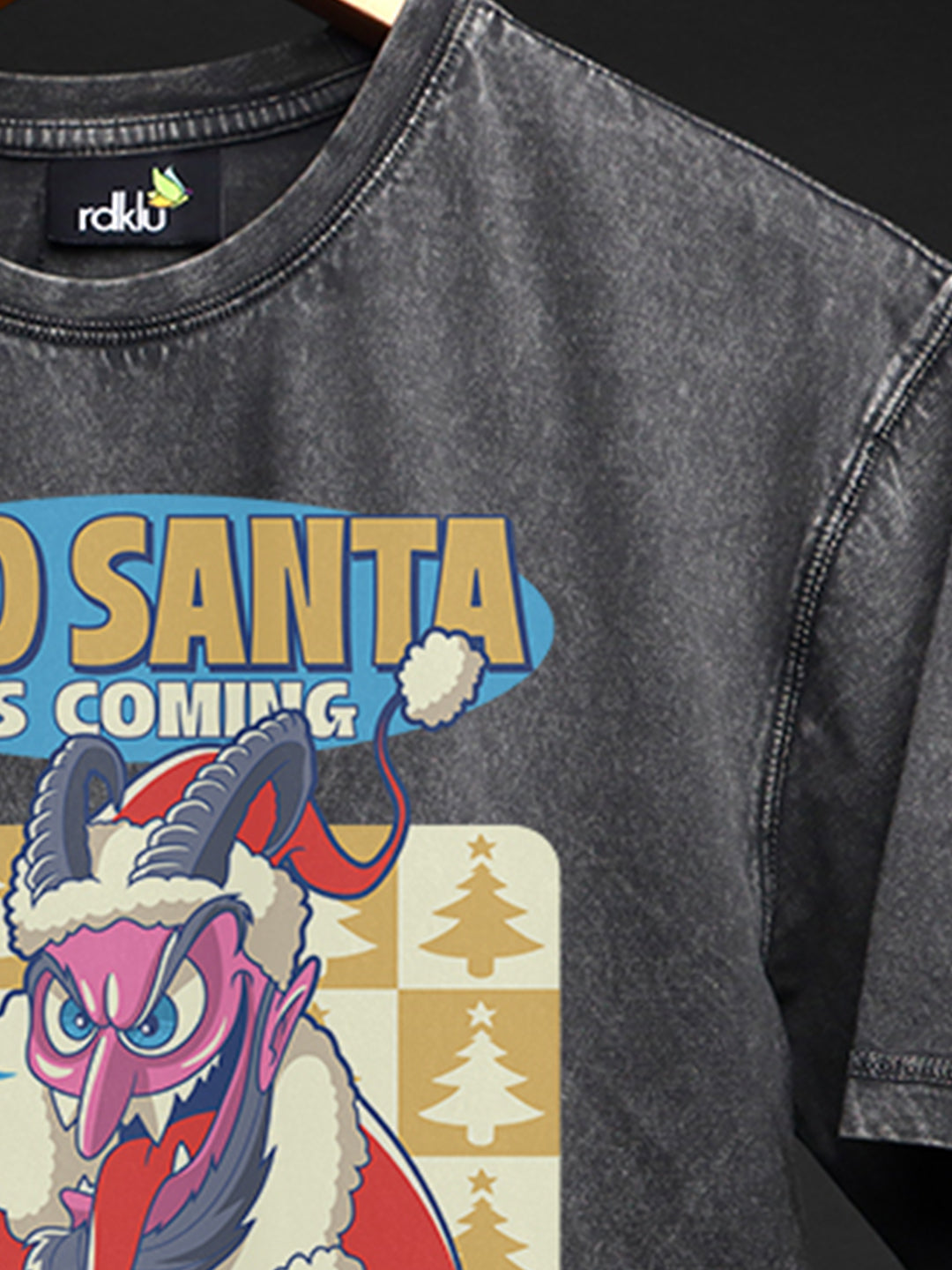 BAD SANTA * PRINTED WASHED OUT OVERSIZED TEE #3