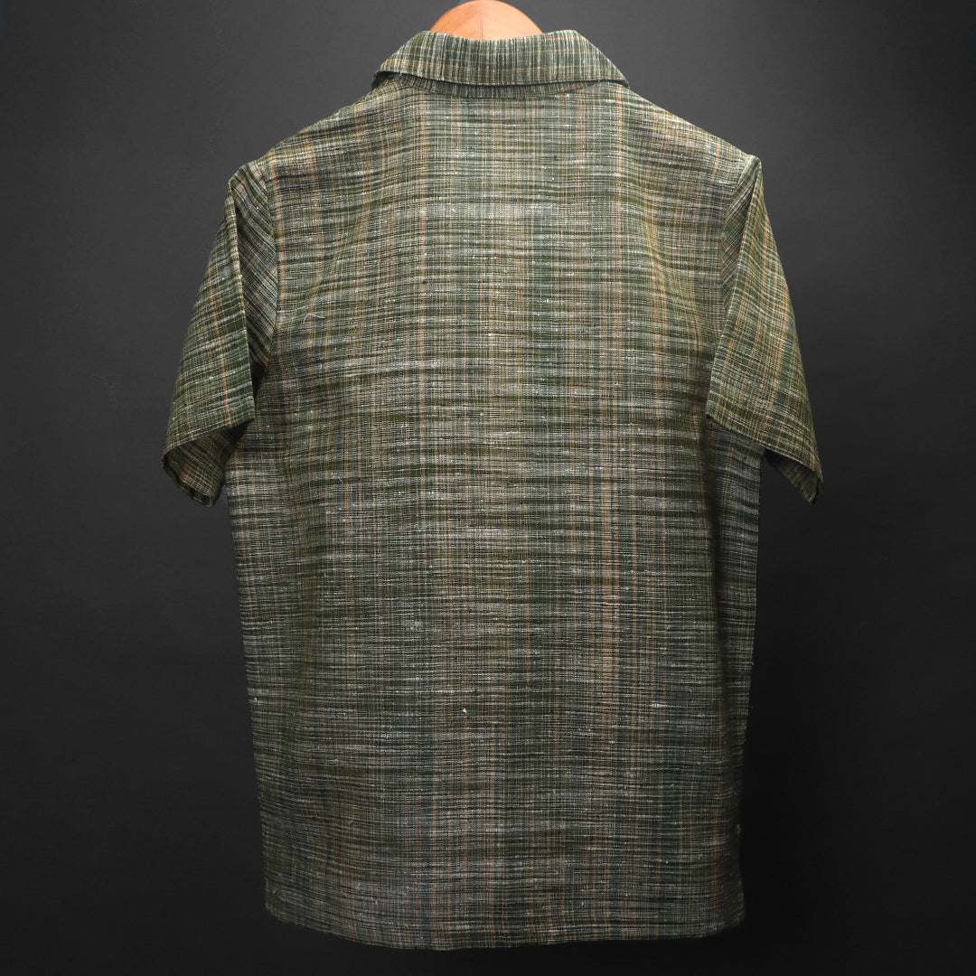 Forest Weave* Khadi Cuban Collar shirt #14