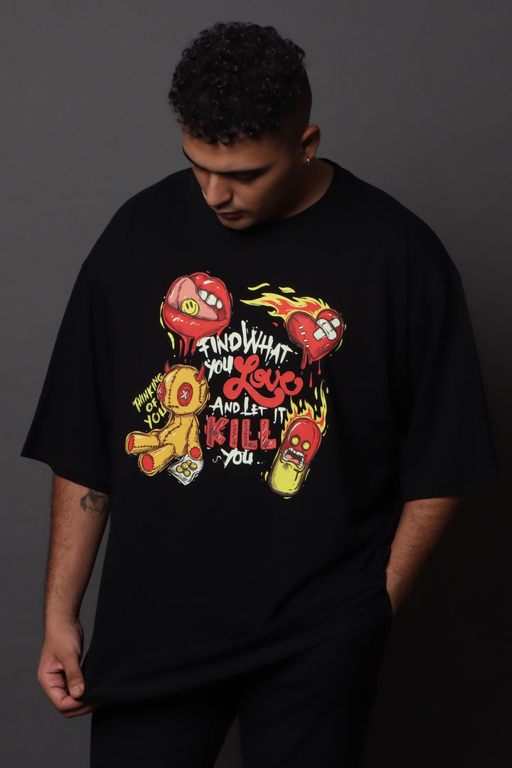 Printed Oversized Tee - MEN'S PRINTED OVER SIZE TEE#68