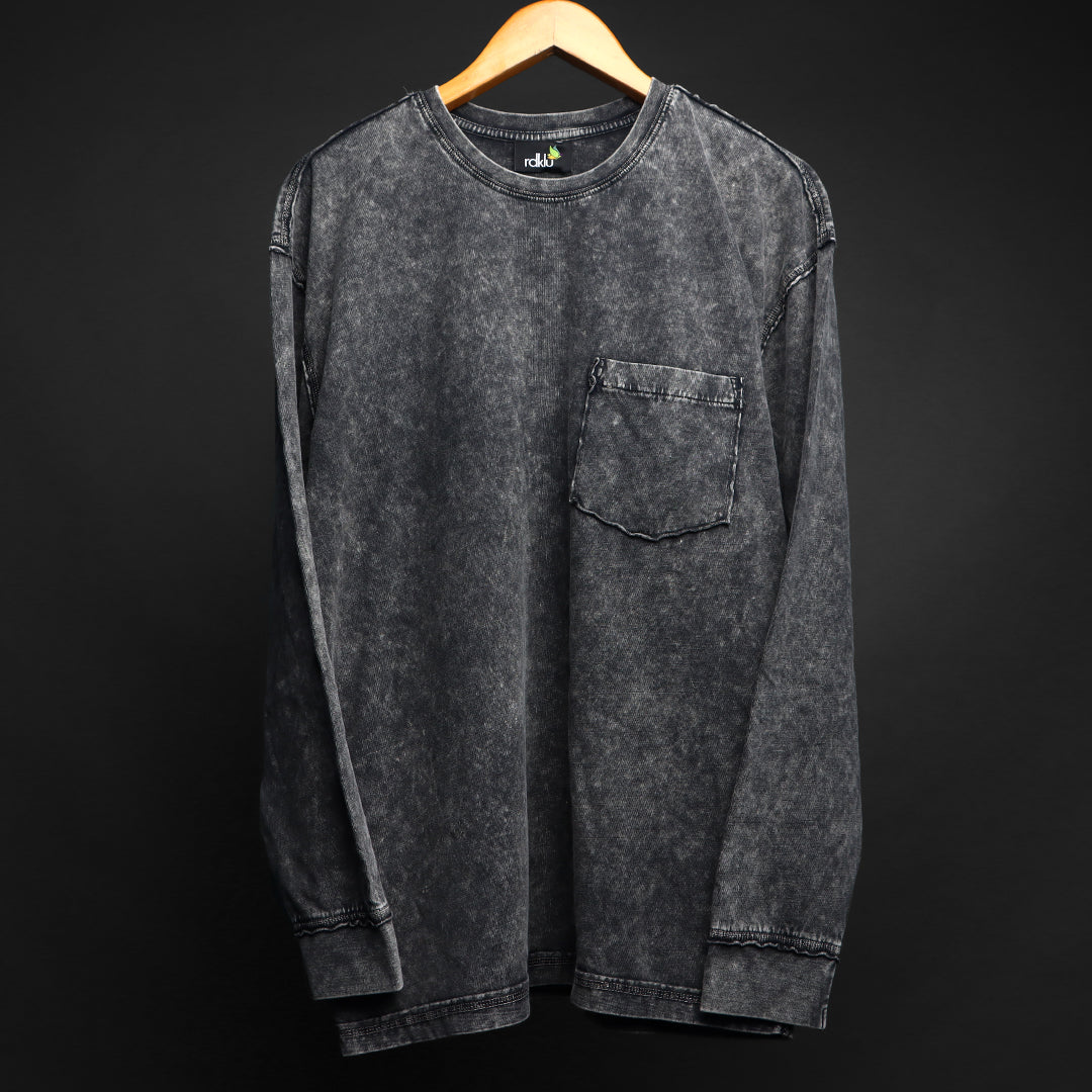 ASH RELIC * WASHED OUT BASIC LONGSLEEVES TEE#3