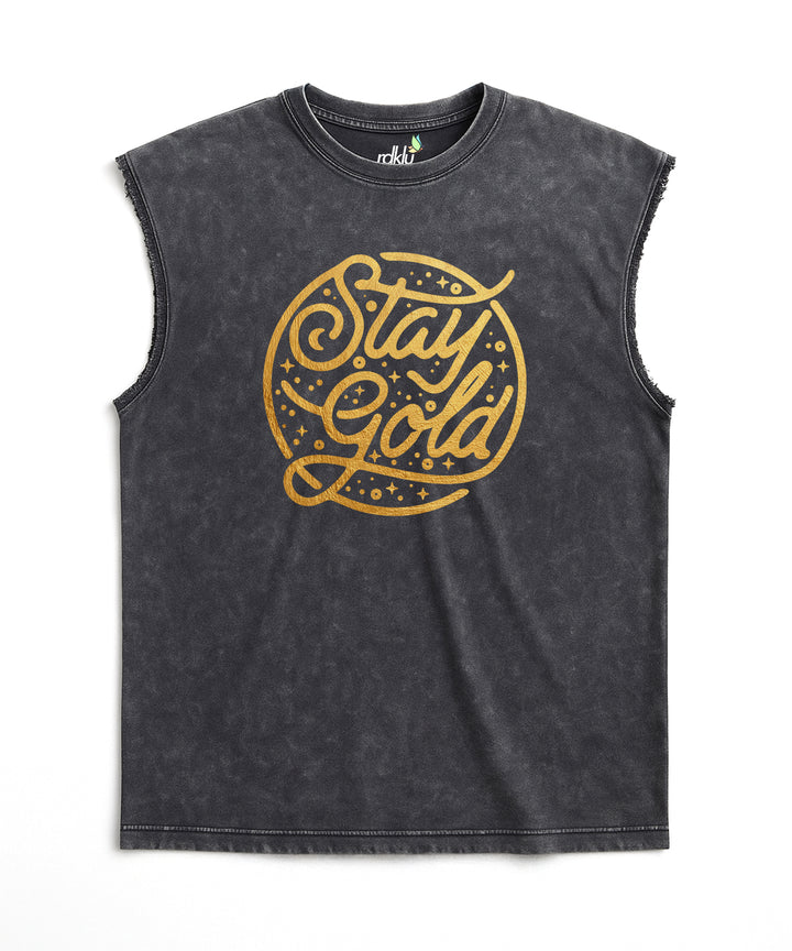 WASHED OUT PRINTED SLEEVELESS VEST #22