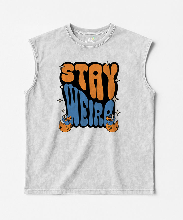 WASHED OUT PRINTED SLEEVELESS VEST #21
