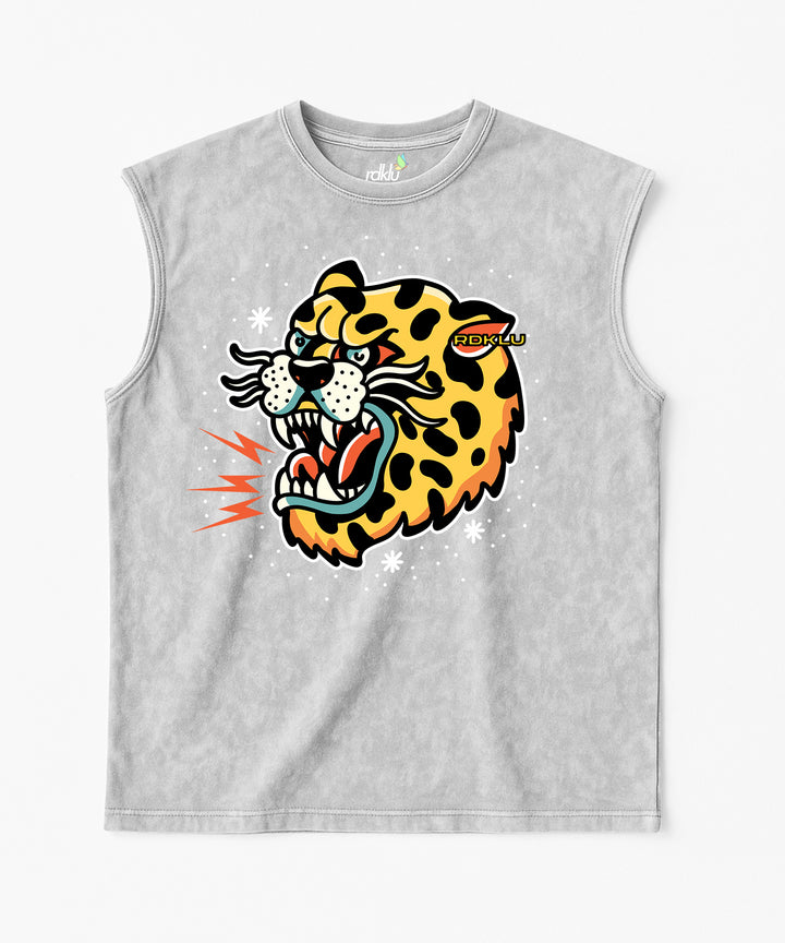 WASHED OUT PRINTED SLEEVELESS VEST #23