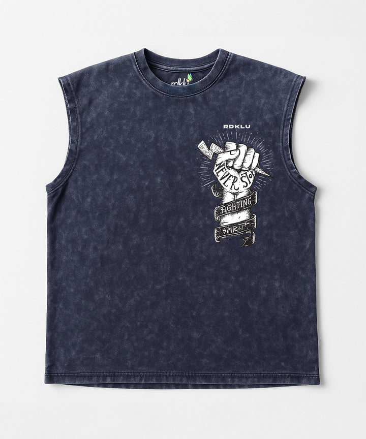 WASHED OUT PRINTED SLEEVELESS VEST #27