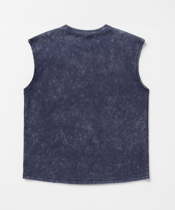 WASHED OUT PRINTED SLEEVELESS VEST #27