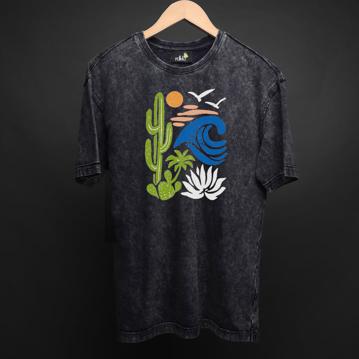 Island Drift * WASHED OUT PRINTED OVERSIZED TEE #1
