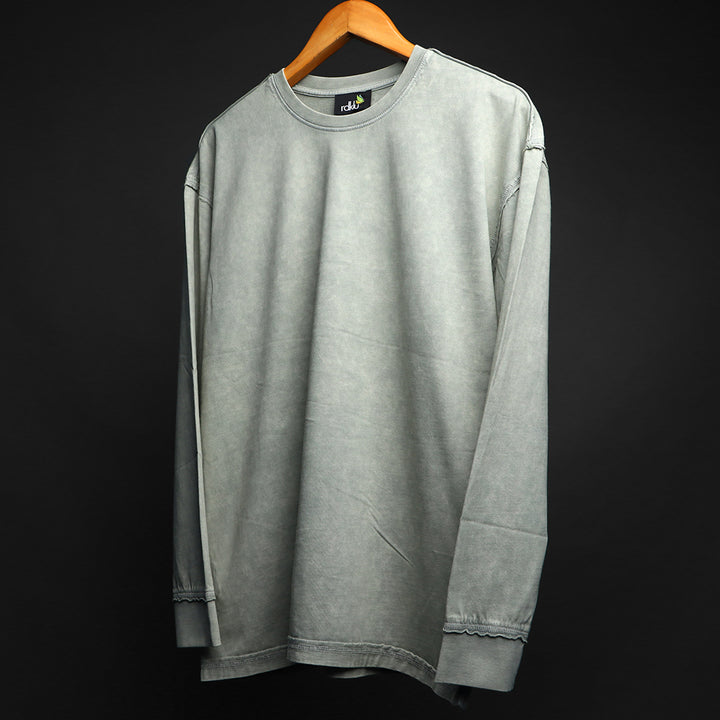 SILVER HAZE * WASHED OUT BASIC LONGSLEEVES TEE #9