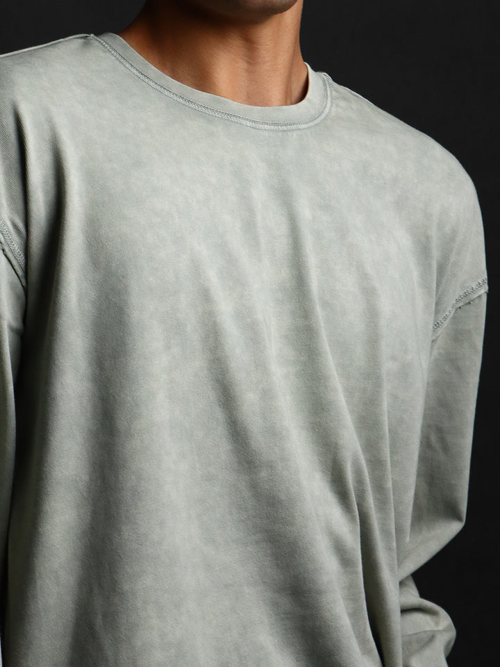 SILVER HAZE * WASHED OUT BASIC LONGSLEEVES TEE #9