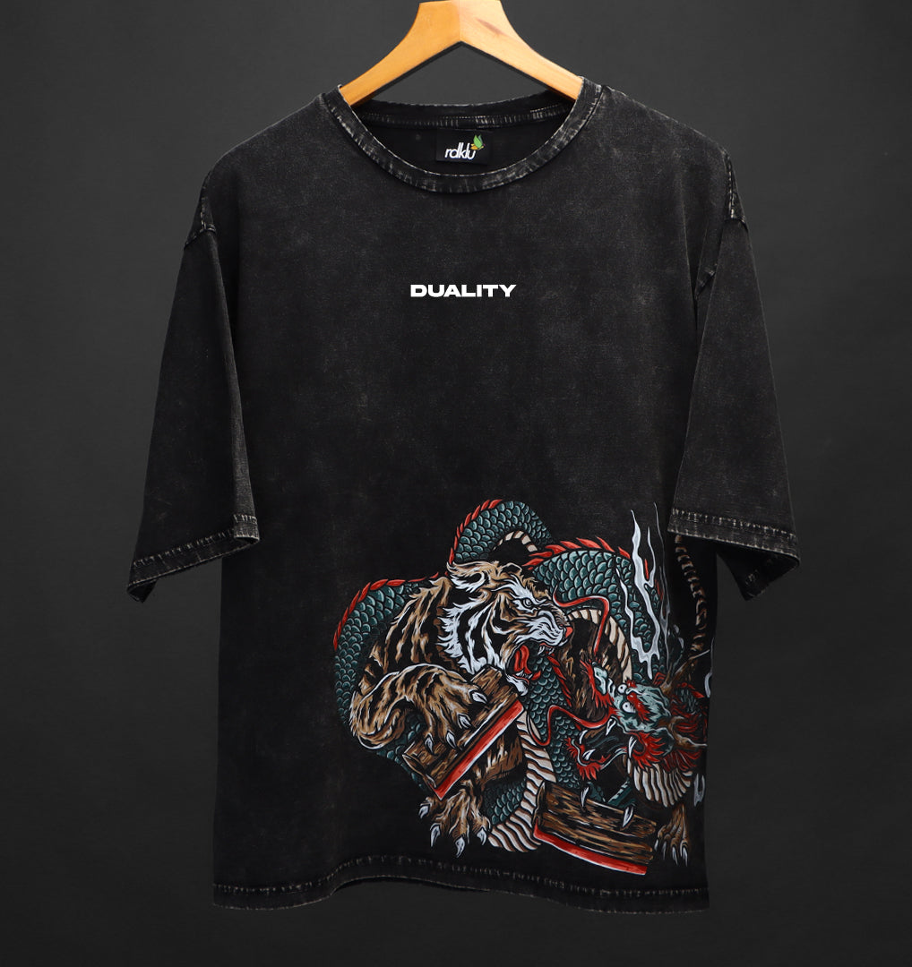 DUALITY ACID WASH OVER SIZE TEE #42