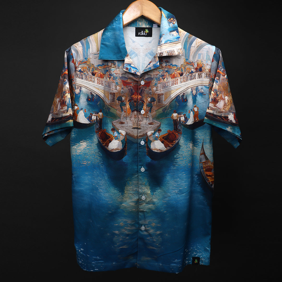 Canals - Printed Cuban Collar Shirt #146