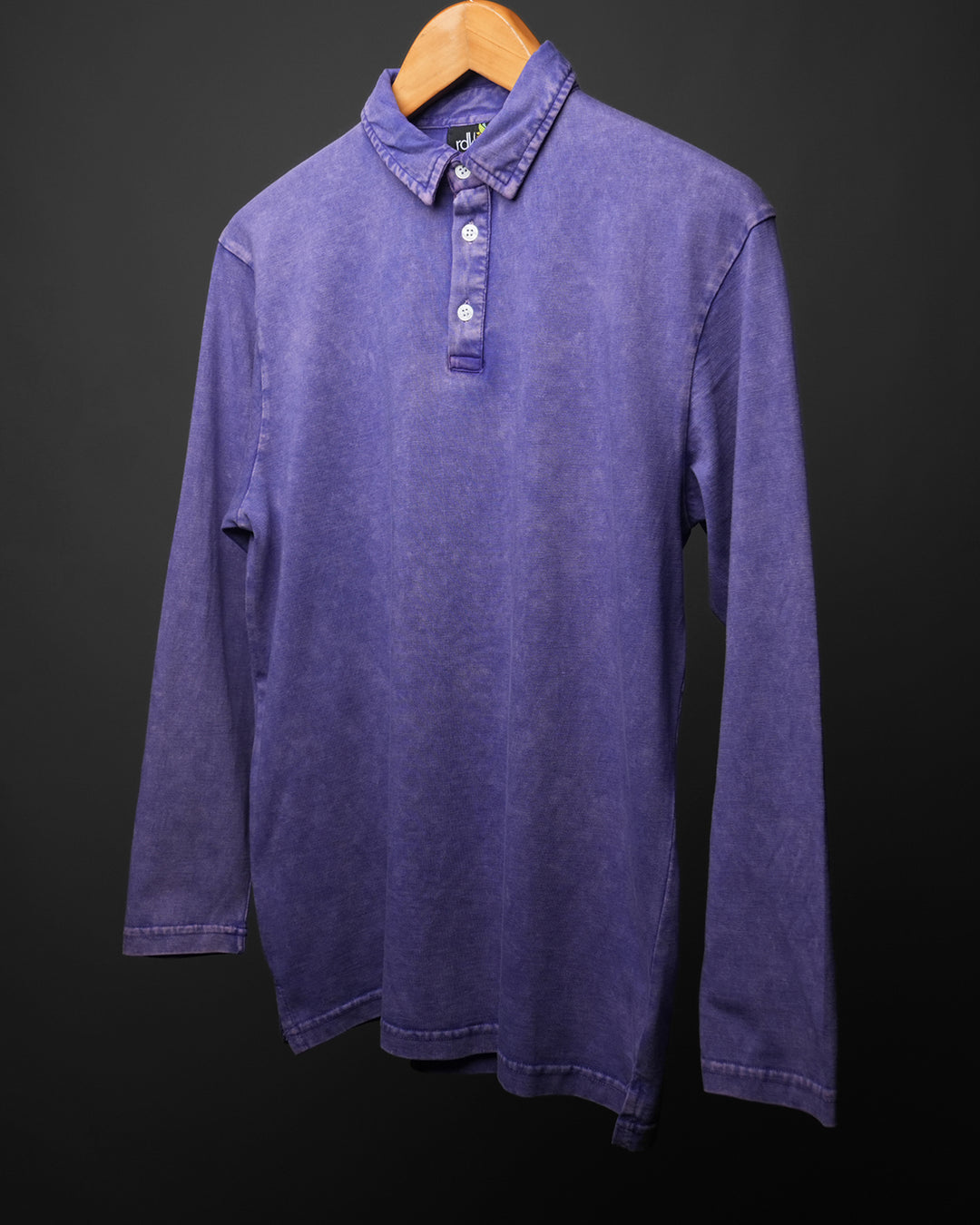 Dusk Violet * Acid Wash Full Sleeve Polo Tee #65