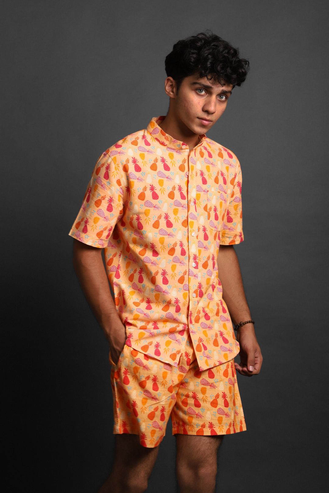 Printed Co-Ord Set - RDKLU-Men's Cotton Printed Co-Ord Set#18