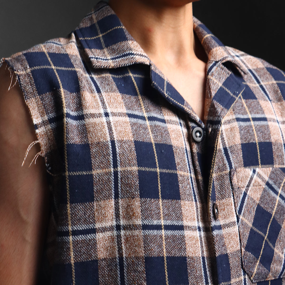 sleevless flannel shirts #145