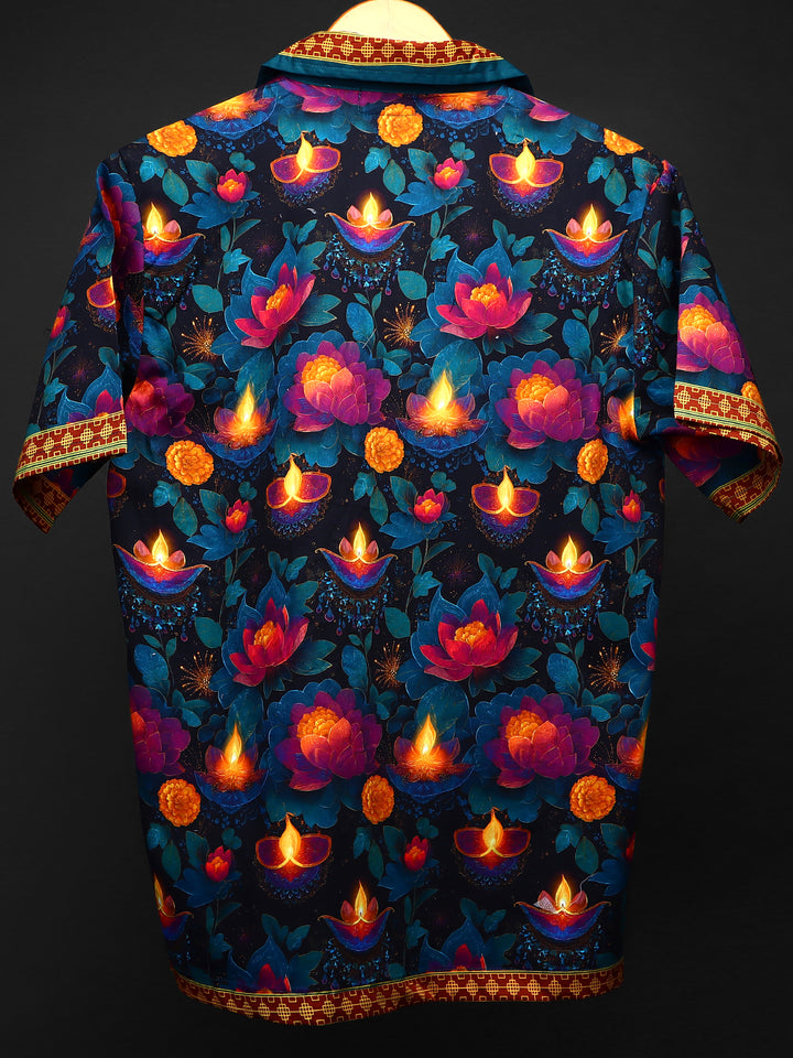 प्रकाश * PRINTED Cuban Collar Shirt #155