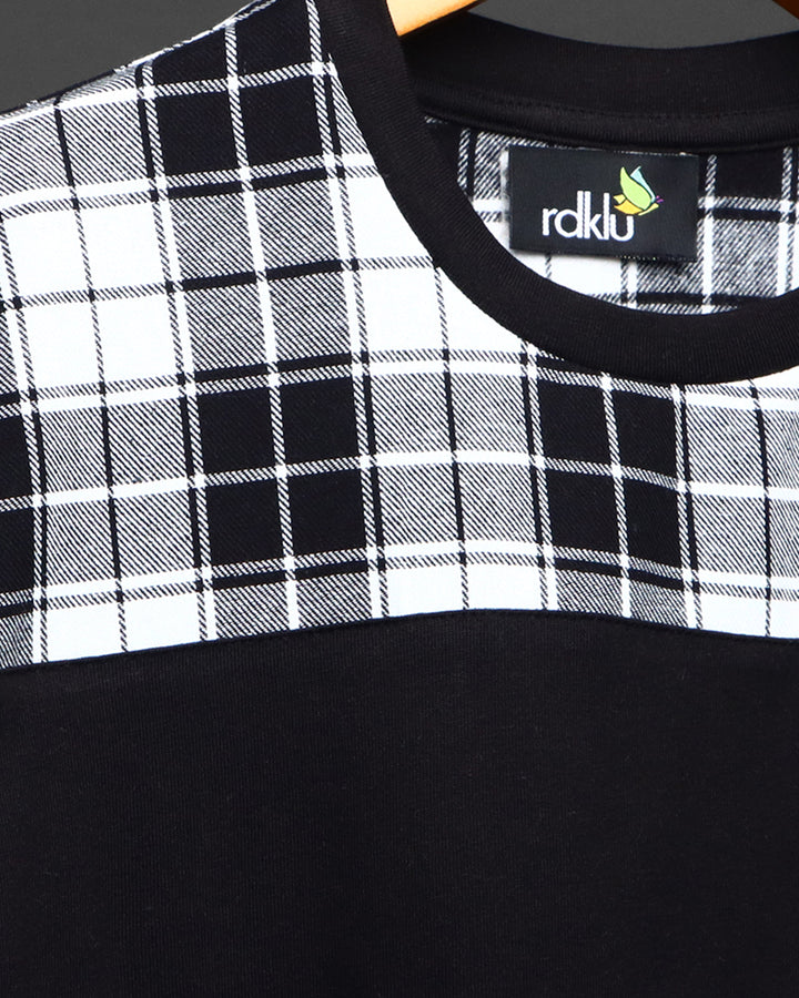 Check Panel T-Shirt Tee#36