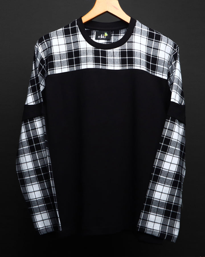 Check Panel T-Shirt Tee#36