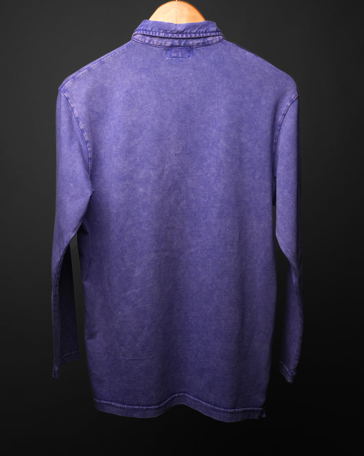 Dusk Violet * Acid Wash Full Sleeve Polo Tee #65