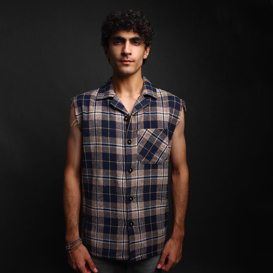 sleevless flannel shirts #145