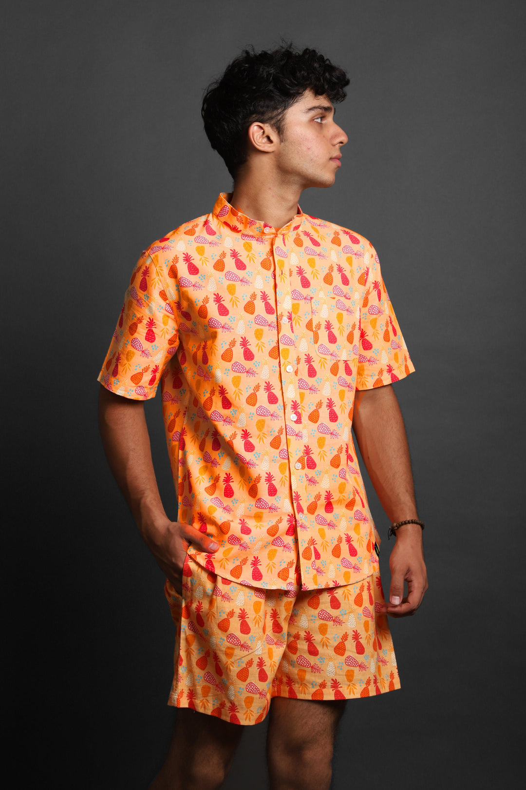 Printed Co-Ord Set - RDKLU-Men's Cotton Printed Co-Ord Set#18