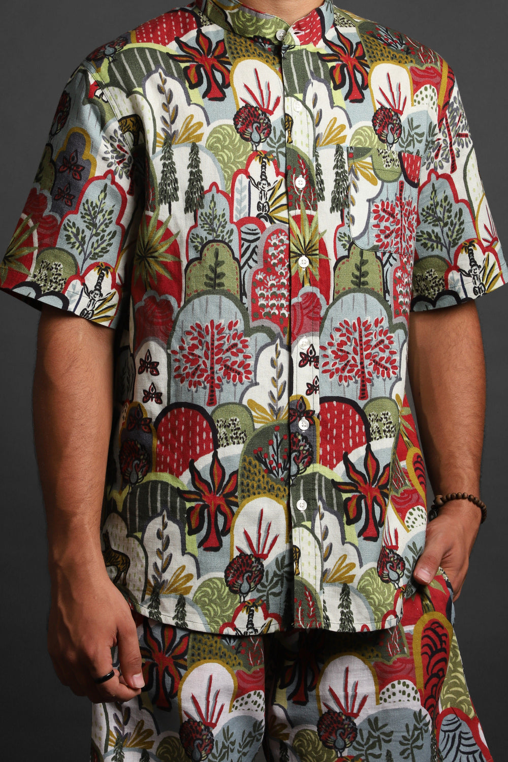 Printed Co-Ord Set - RDKLU-Men's Cotton Printed Co-Ord Set#15