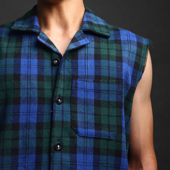 sleevless flannel shirts #146