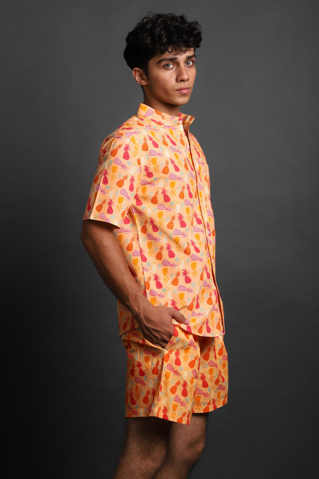 Printed Co-Ord Set - RDKLU-Men's Cotton Printed Co-Ord Set#18