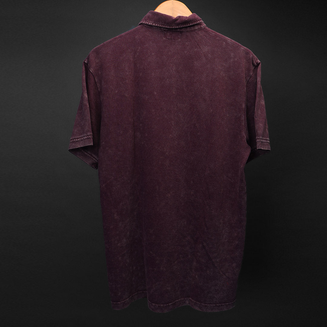AUBURN * Acid Wash Polo Tee #37