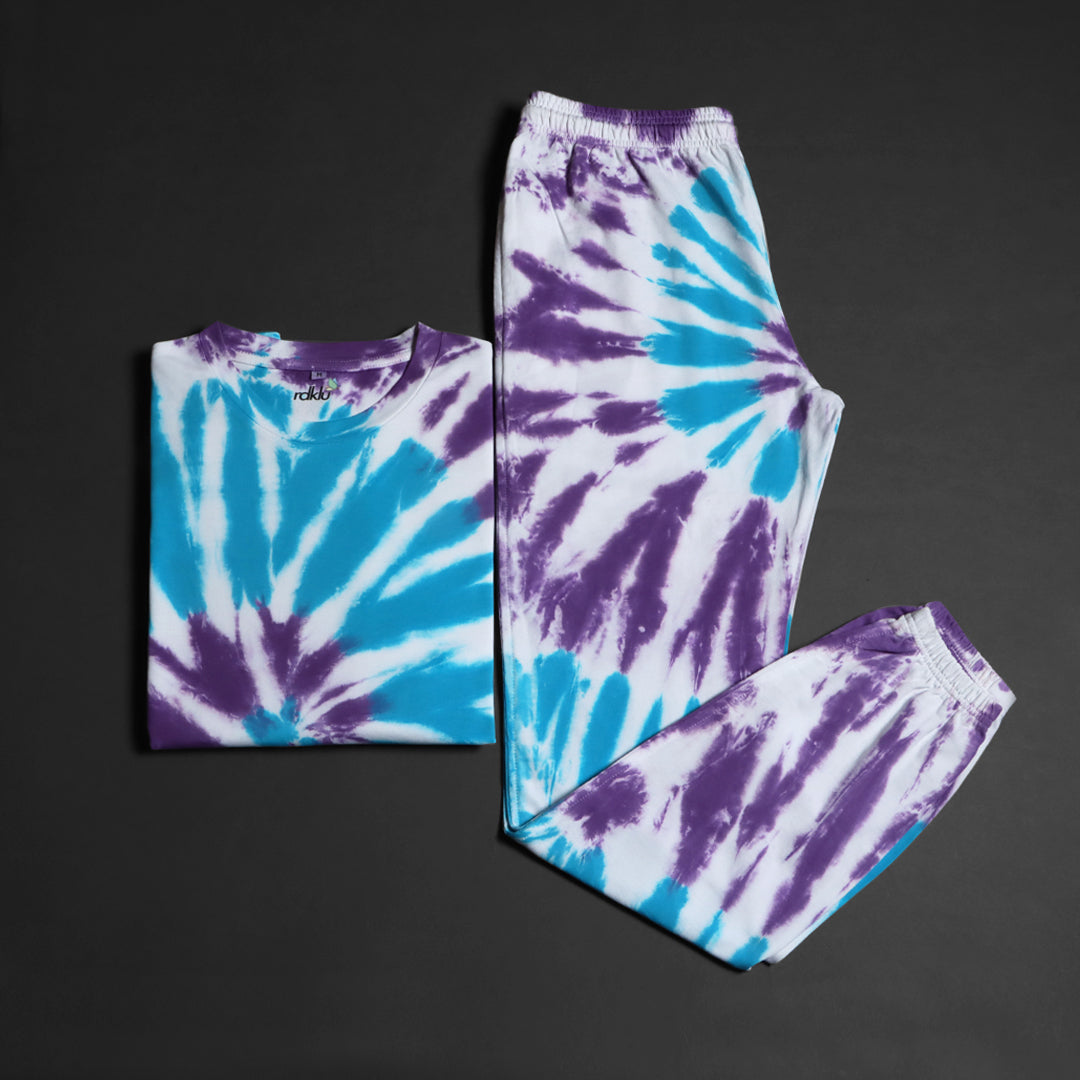 Men Tie And Dyed - Men's  Tie & Dye Co-Ord Sweatshirt Jogger Set#6