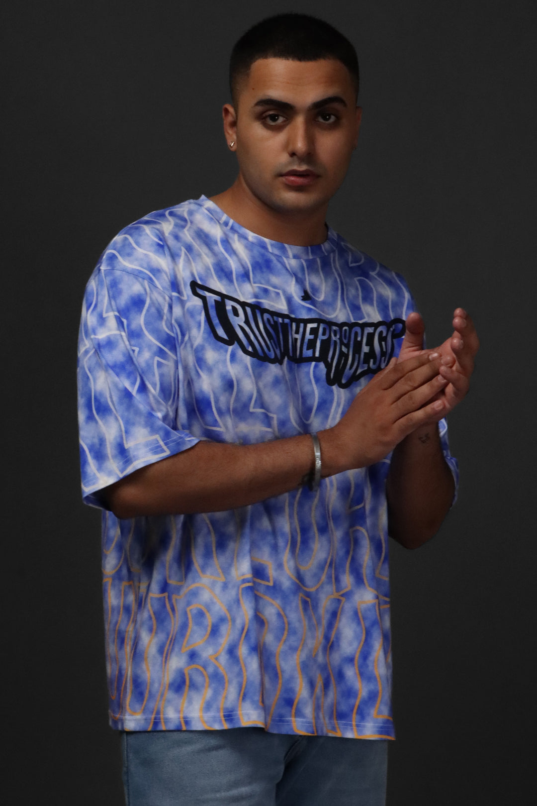 Printed Oversized Tee - MEN'S COTTON PRINTED OVER SIZE TEE#47