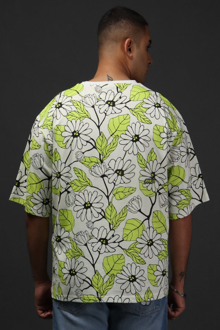 Printed Oversized Tee - MEN'S COTTON PRINTED OVER SIZE TEE#46