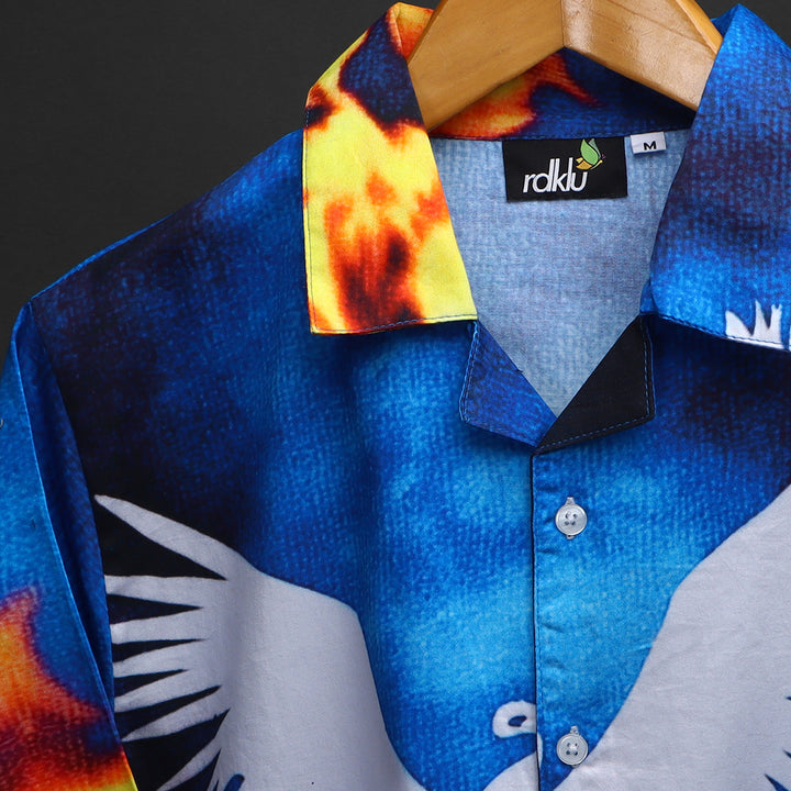 Re Birth * Printed CUBAN COLLAR SHIRT #127