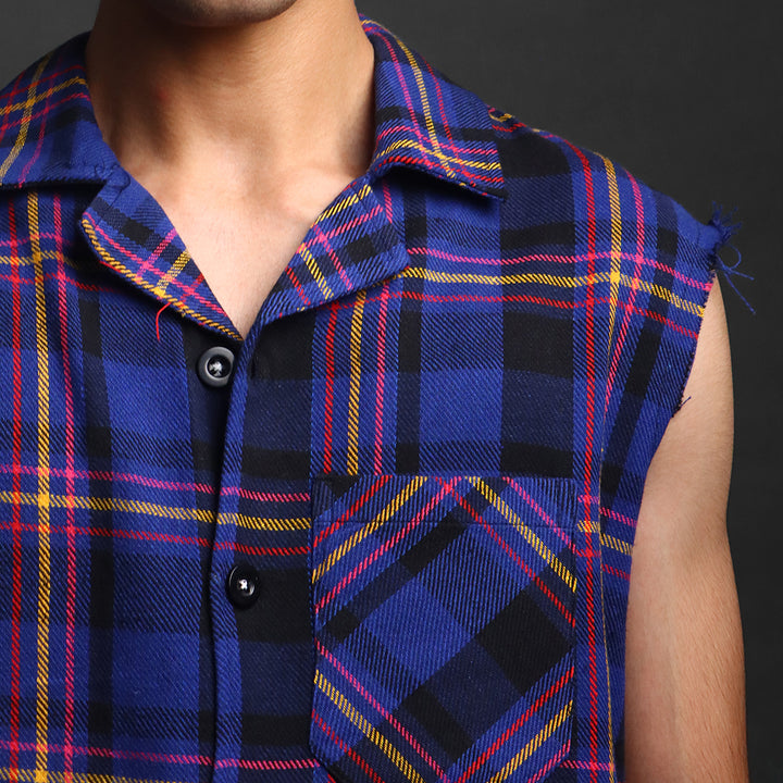 sleevless flannel shirts #144