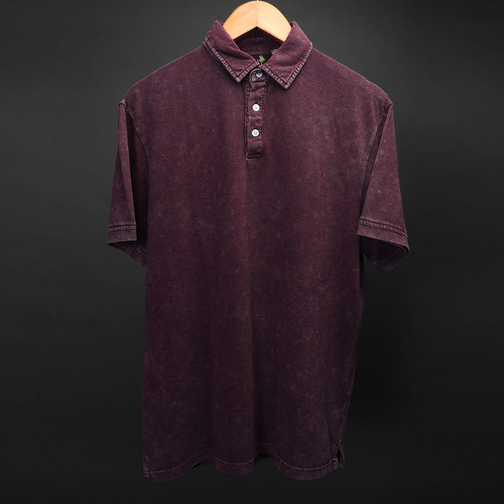 AUBURN * Acid Wash Polo Tee #37