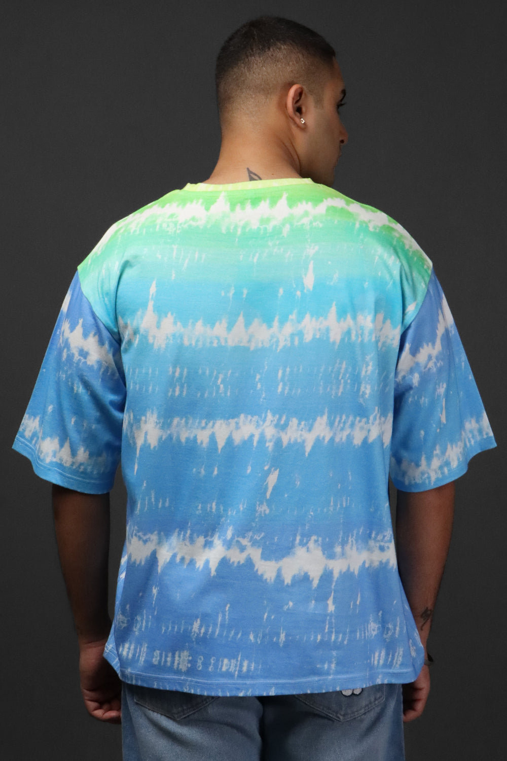 Printed Oversized Tee - MEN'S COTTON PRINTED OVER SIZE TEE#45