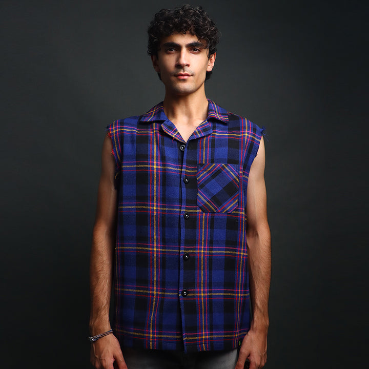 sleevless flannel shirts #144