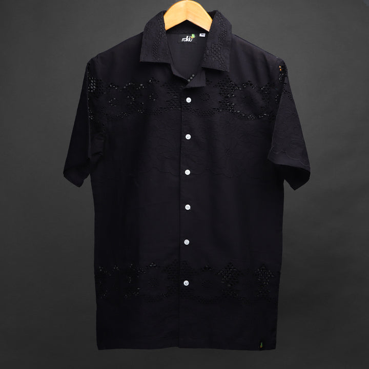 MIDNIGHT* Cuban Collar Shirt For Men #129