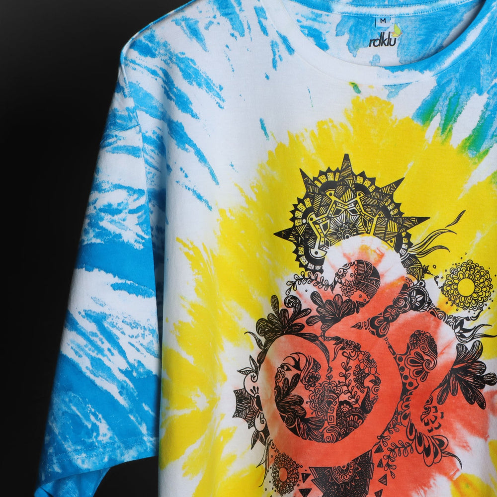 Printed Oversized Tee - OM 2.0-TIE & DYE PRINTED OVER SIZE TEE#26