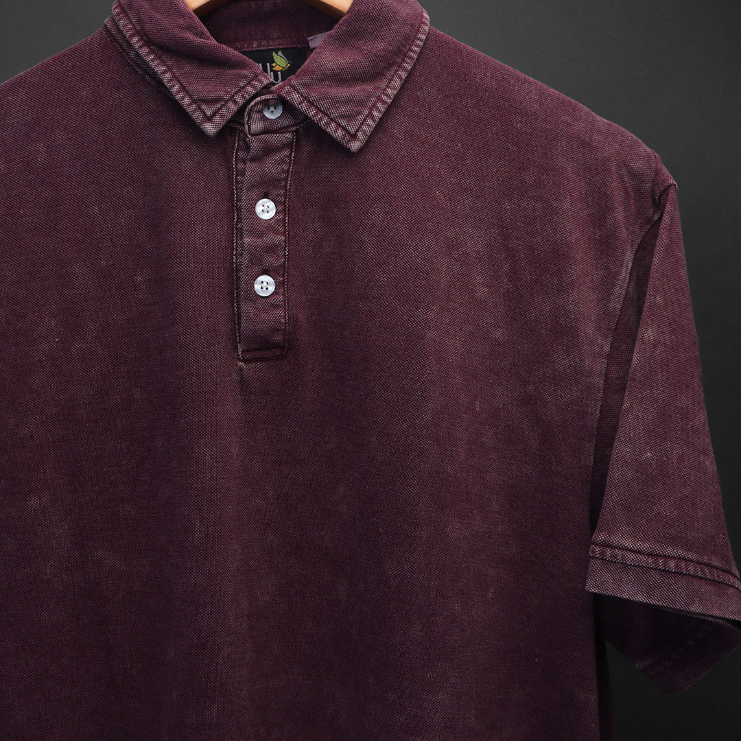 AUBURN * Acid Wash Polo Tee #37