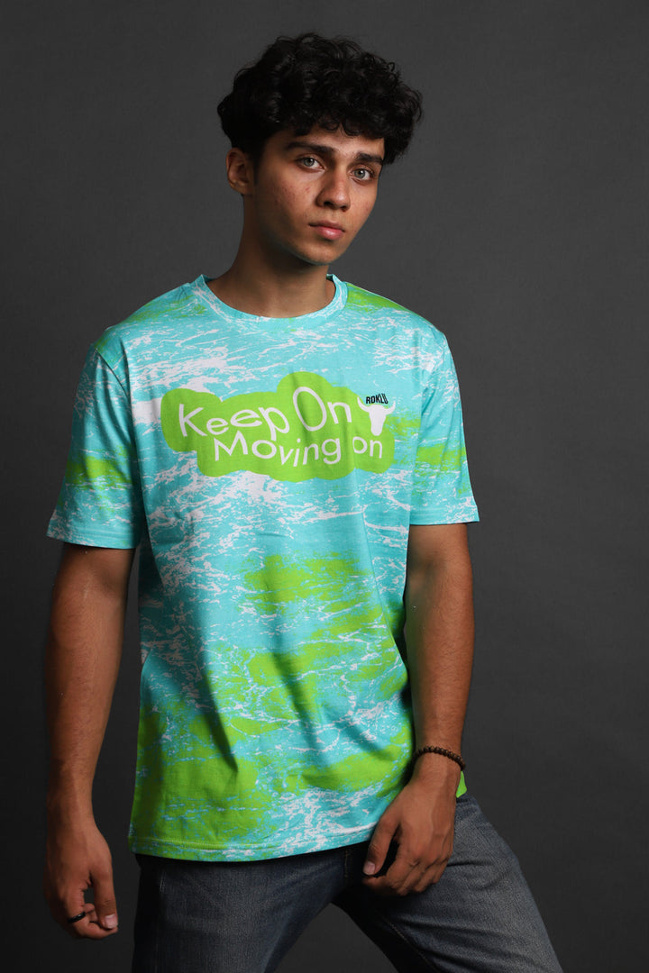 Cotton Printed Tees - Keep On-Moving On -RDKLU-Cotton Printed Tee#14