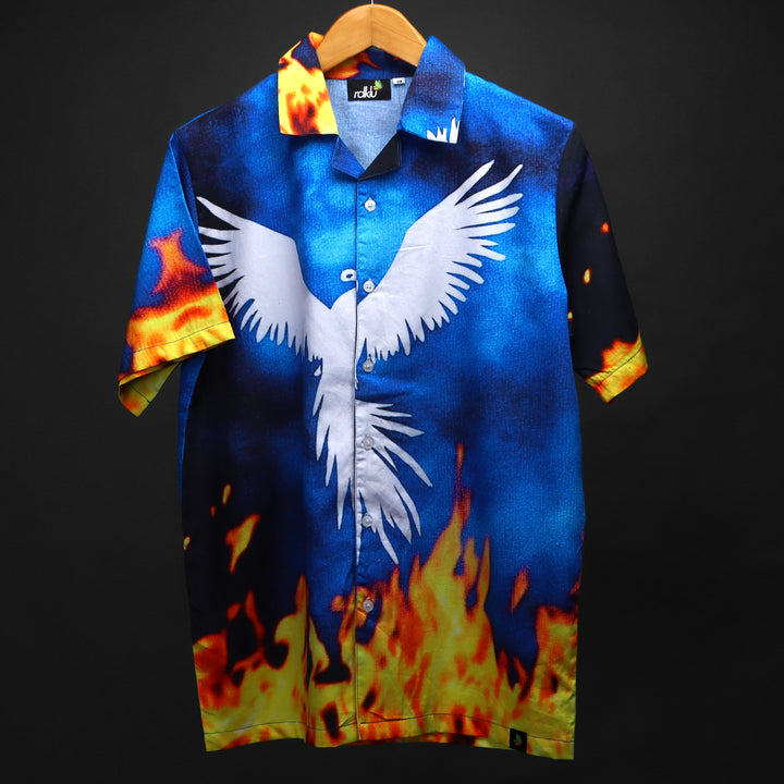 Re Birth * Printed CUBAN COLLAR SHIRT #127