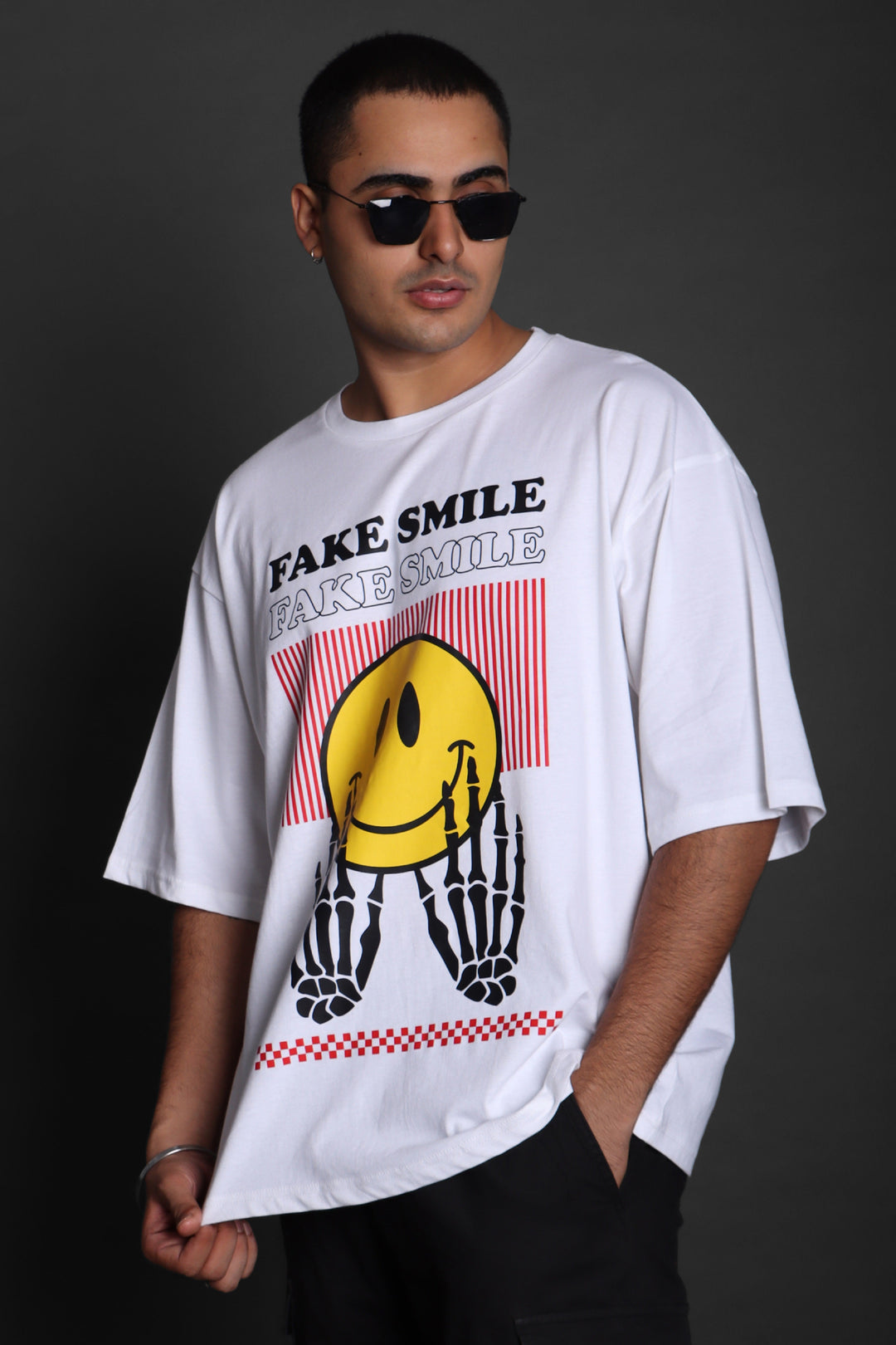 FAKE SMILE-MEN'S PRINTED OVER SIZE TEE#34 – RDKLU