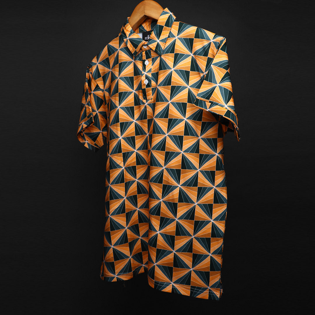 Mens Cotton Printed Polo Tee#20