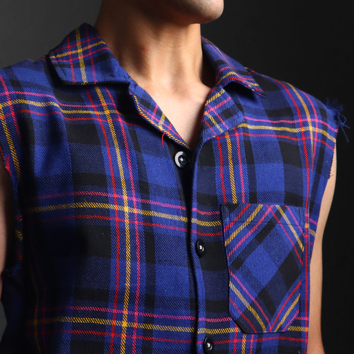 sleevless flannel shirts #144